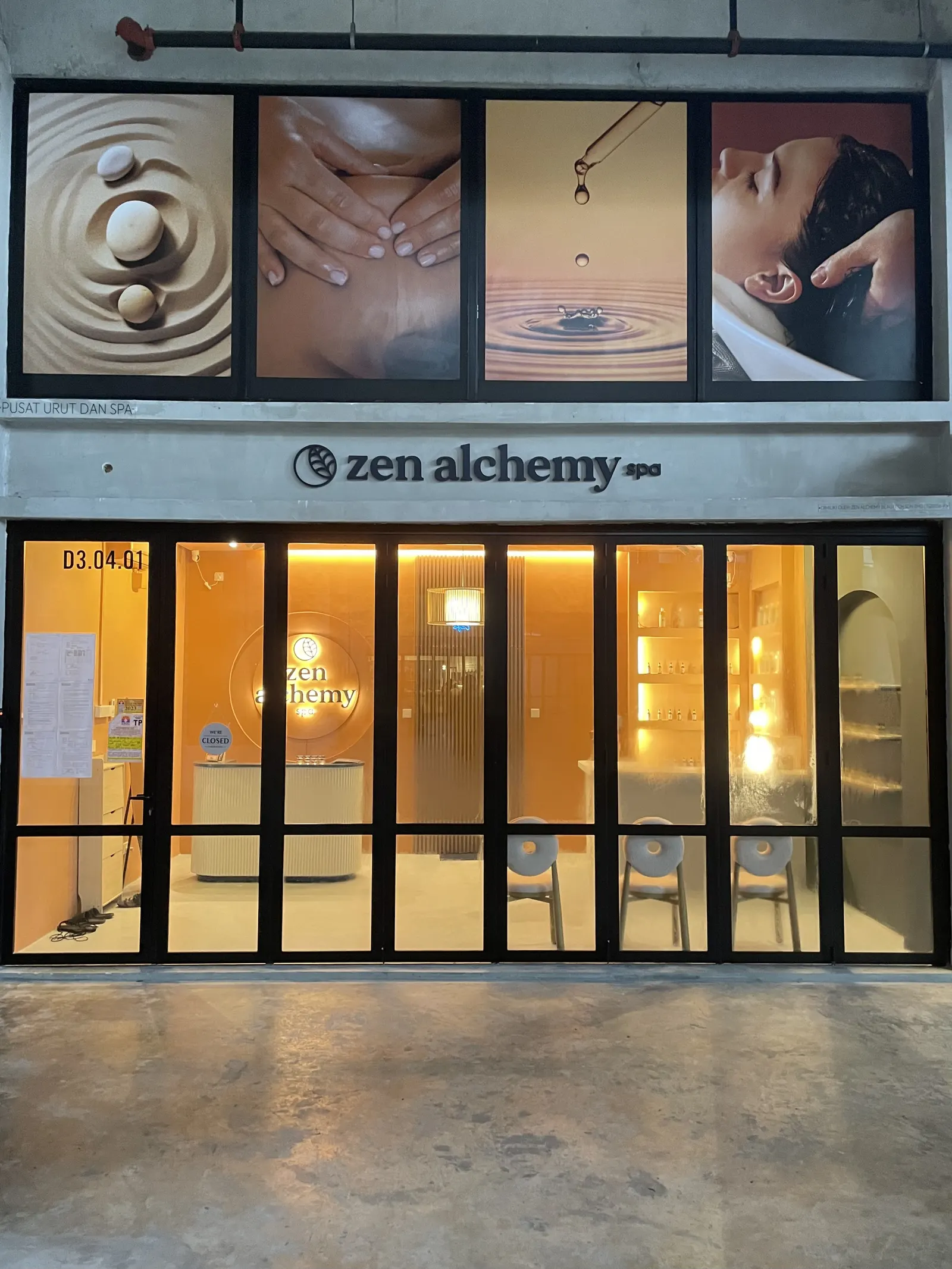 Zen Alchemy Spa shopfront at Tamarind Square, Cyberjaya