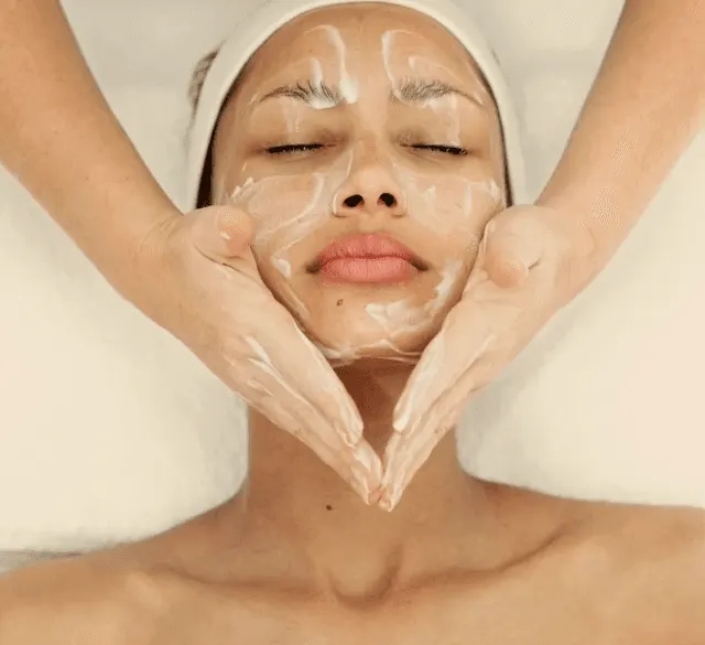 Facial with a cleansing mask